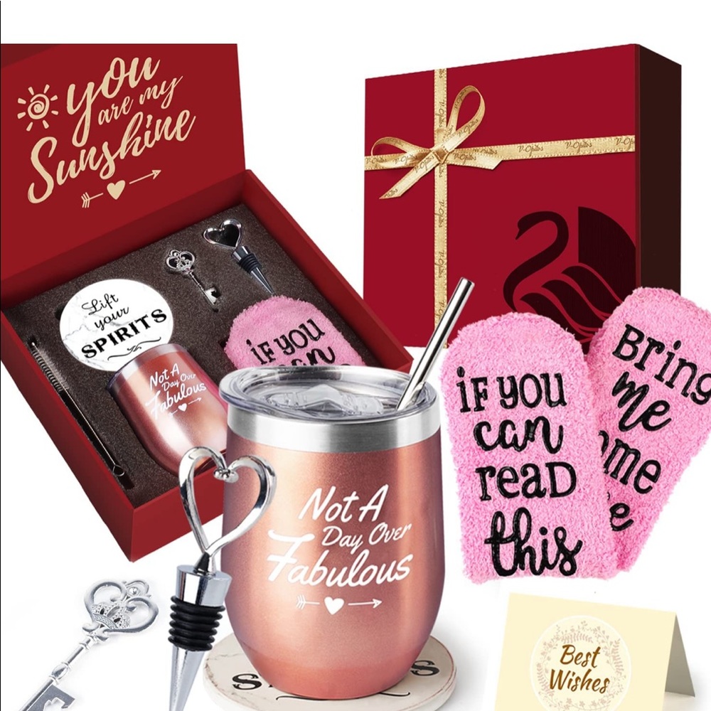 V-Opitos wine tumbler gift set for women.